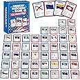 gisgfim 50 Pairs Memory Matching Game Flags of U.S. States Concentration Memory Card Educational Cards Games Geography Learn States Capitals Game Gift for Kid Adults Learning Activities Matching Games