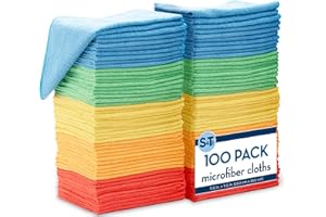 S&T INC. Microfiber Cleaning Cloth for Home, Bulk Cleaning Towels for Housekeeping, Reusable and Lint Free Cloth Towels for C