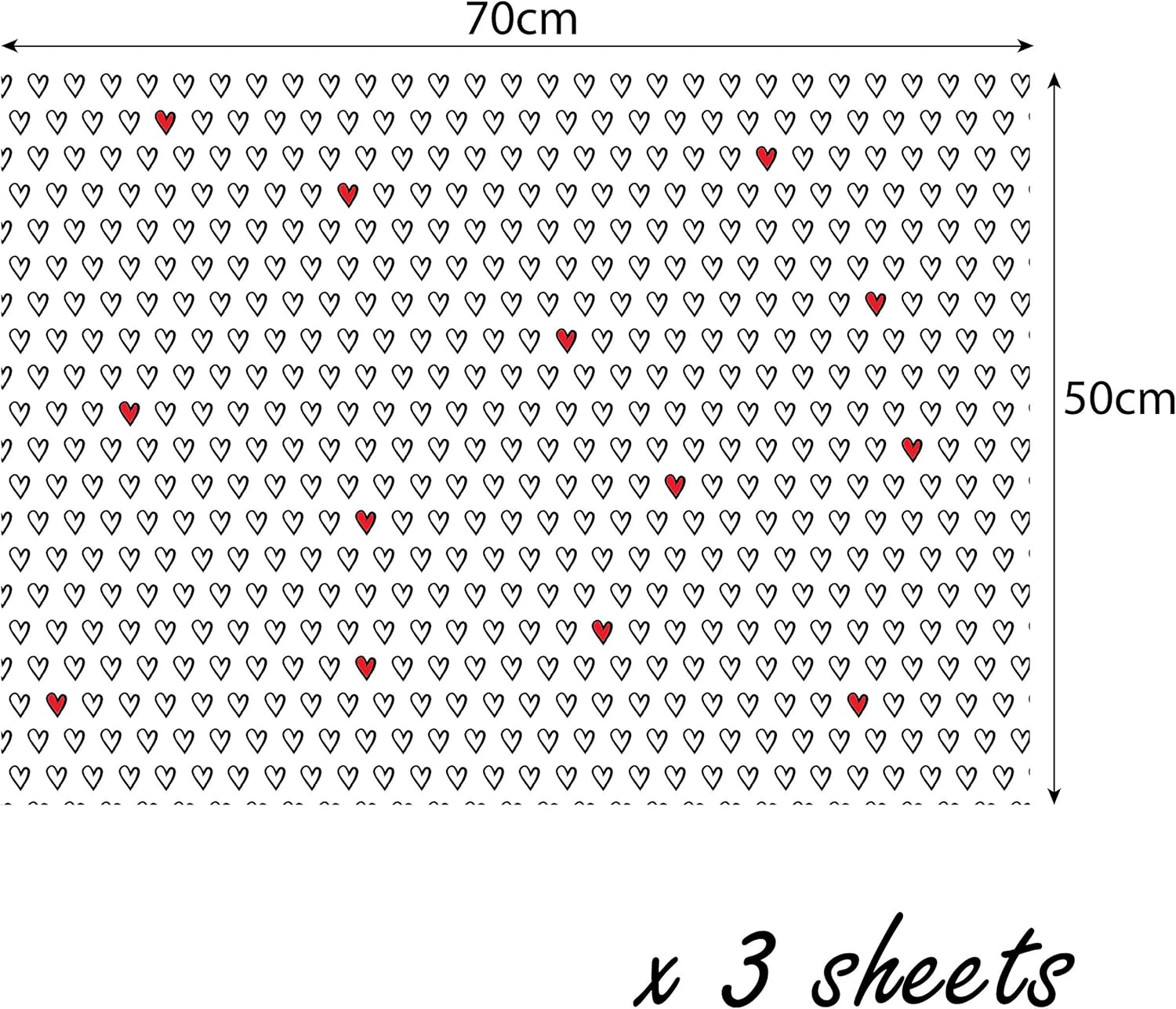 Modern Love Heart Wrapping Paper, Red, 1 count (Pack of 4) - Image 4