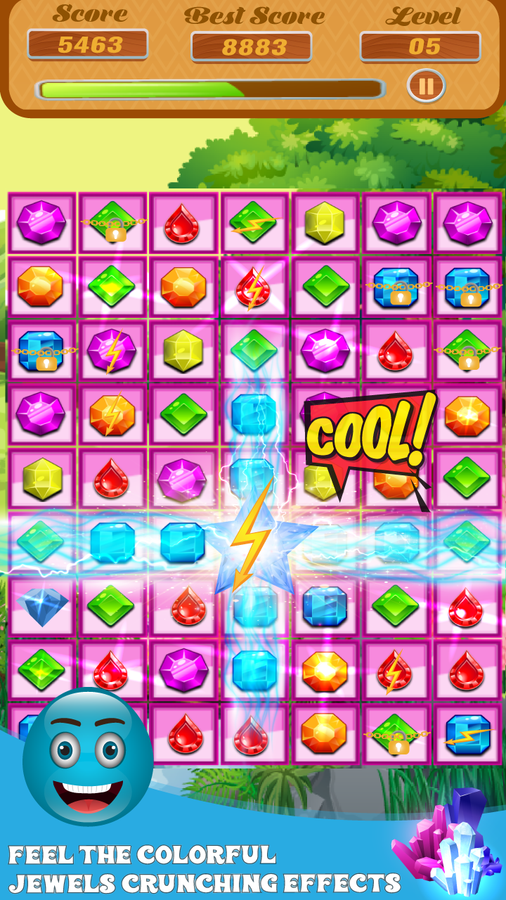 Jewels Crush Saja Jewel Classic Match for Android