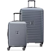 DELSEY PARIS Cruise 3.0, 2-Piece Set (20/28 Inch) Luggage, Graphite | Expandable Suitcases, Lightweight 100% Polycarbonate, Dual-Density Spinner Wheels, USB Port, Overweight Indicator, TSA Lock