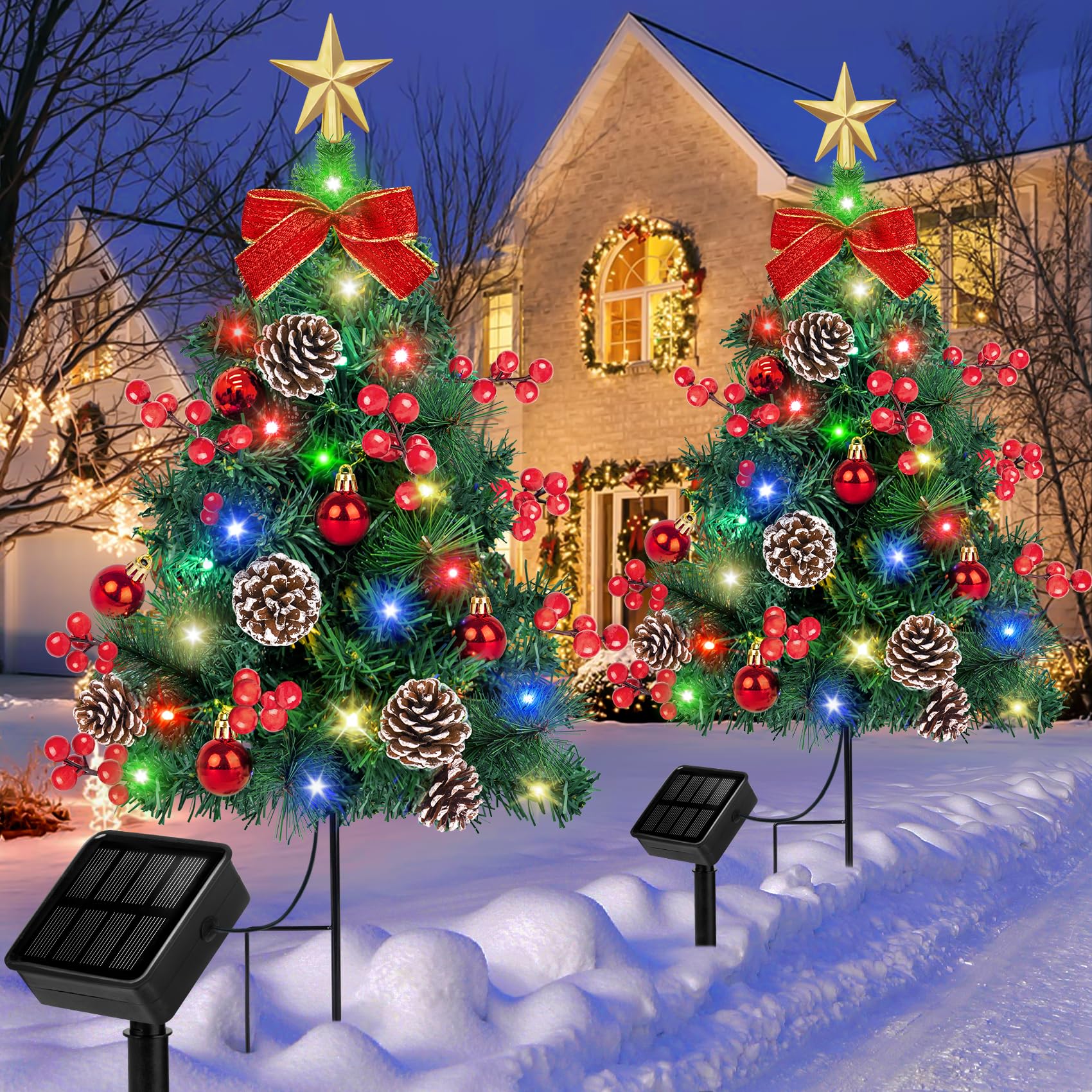 HDFL Solar LED Multicolor Willow Tree Garden Stake – 54" Tall, 200 LEDs, 3 Light Modes – Waterproof