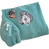 NAZENTI Custom Photo Pet Embroidered Sweatshirt, Custom Dog Face Embroidered Sweatshirt, Dog Mom Sweater,Cat Sweater