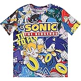 SEGA Boys Sonic The Hedgehog Shirt - Featuring Sonic, Tails, and Knuckles - The Hedgehog Trio - Official T-Shirt
