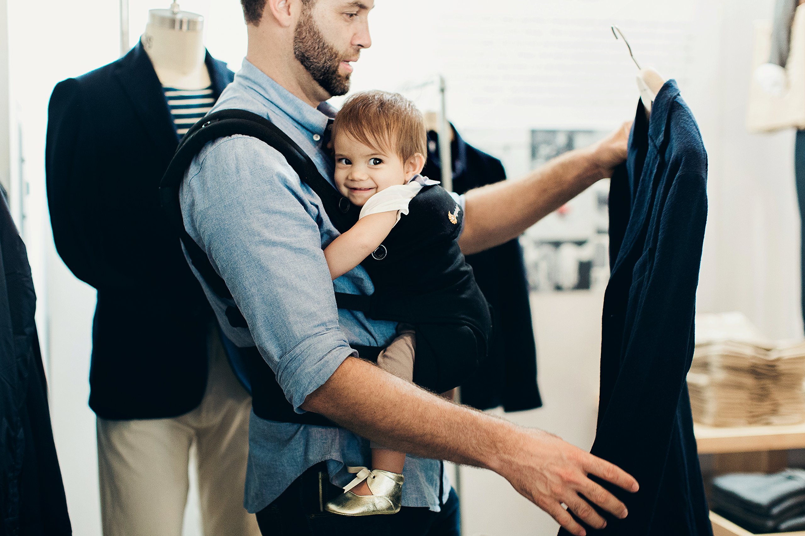 Ergobaby 360 All-Position Baby Carrier with Lumbar Support (12lbs - 45lbs) - Premium Cotton Toddler Carrier - Soft Air Mesh Fabric - Pure Black