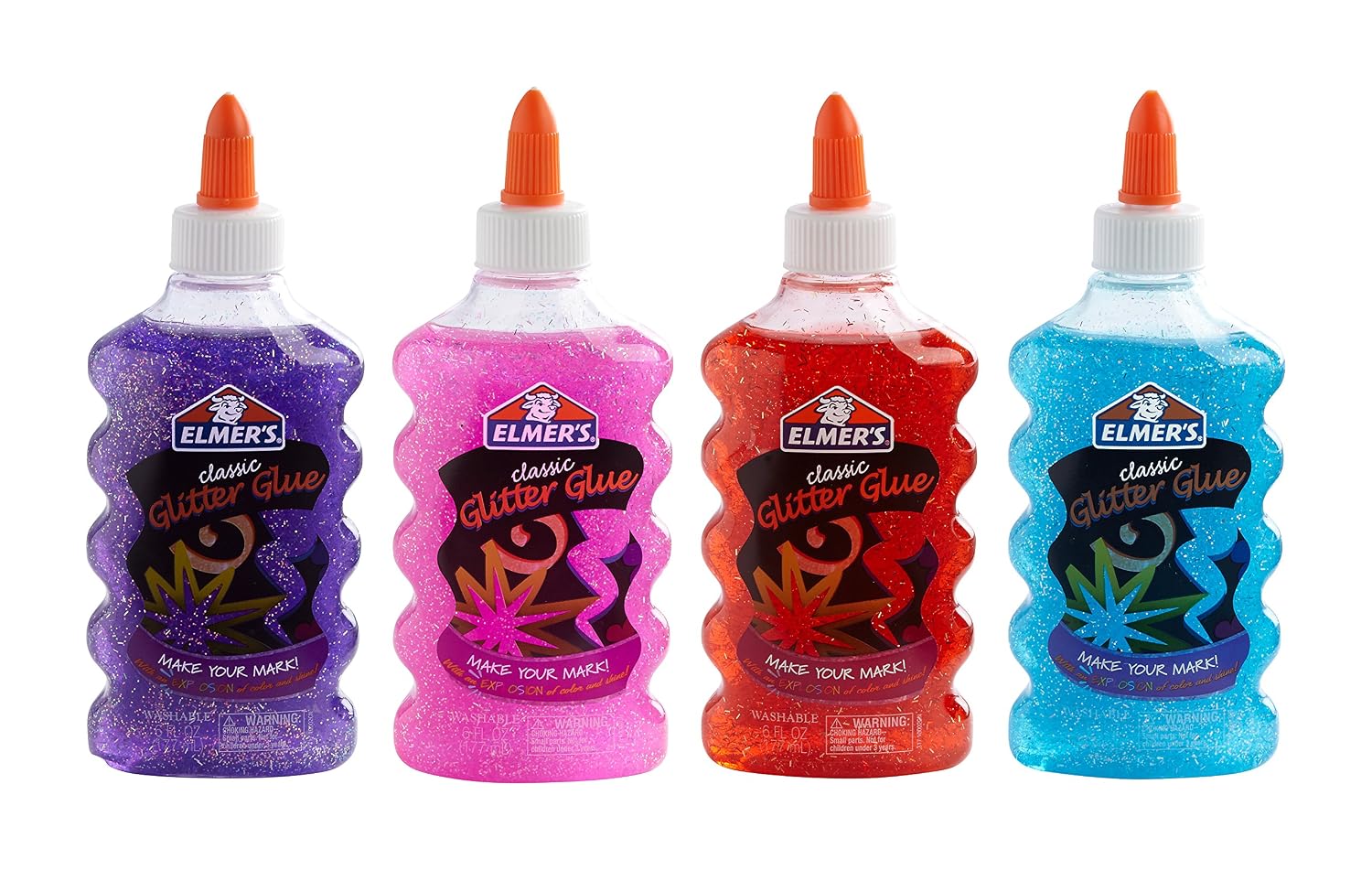 Liquid Glitter Glue, Washable, Assorted Colors