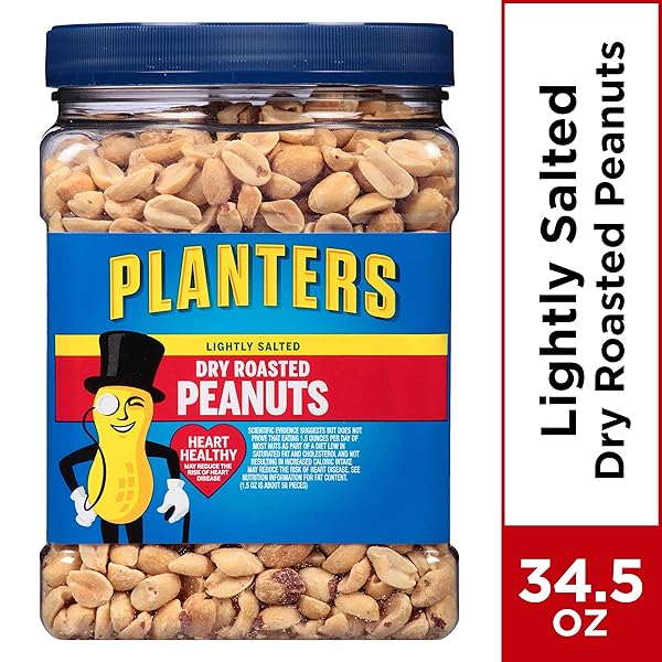 PLANTERS LIGHTLY SALTED DRY ROASTED PEANUTS (34.5 OZ JARS)