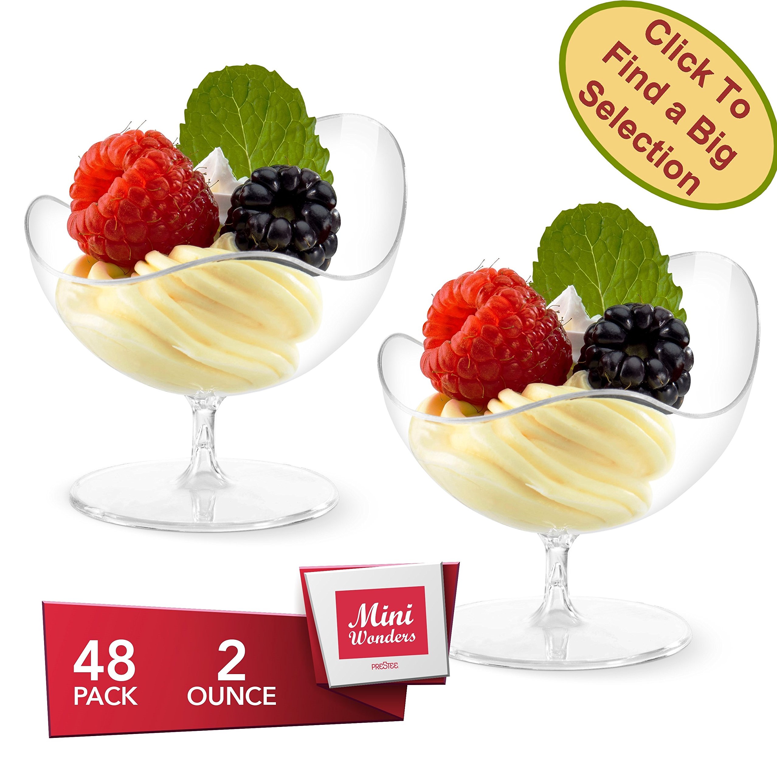 Mini Dessert Cups with Spoons 3 Ounce, 40 Count Premium