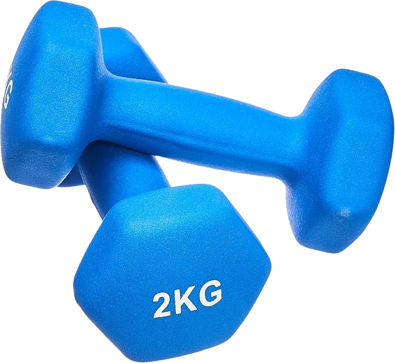 - Par de halteres de neoprene, 2 kg, Azul