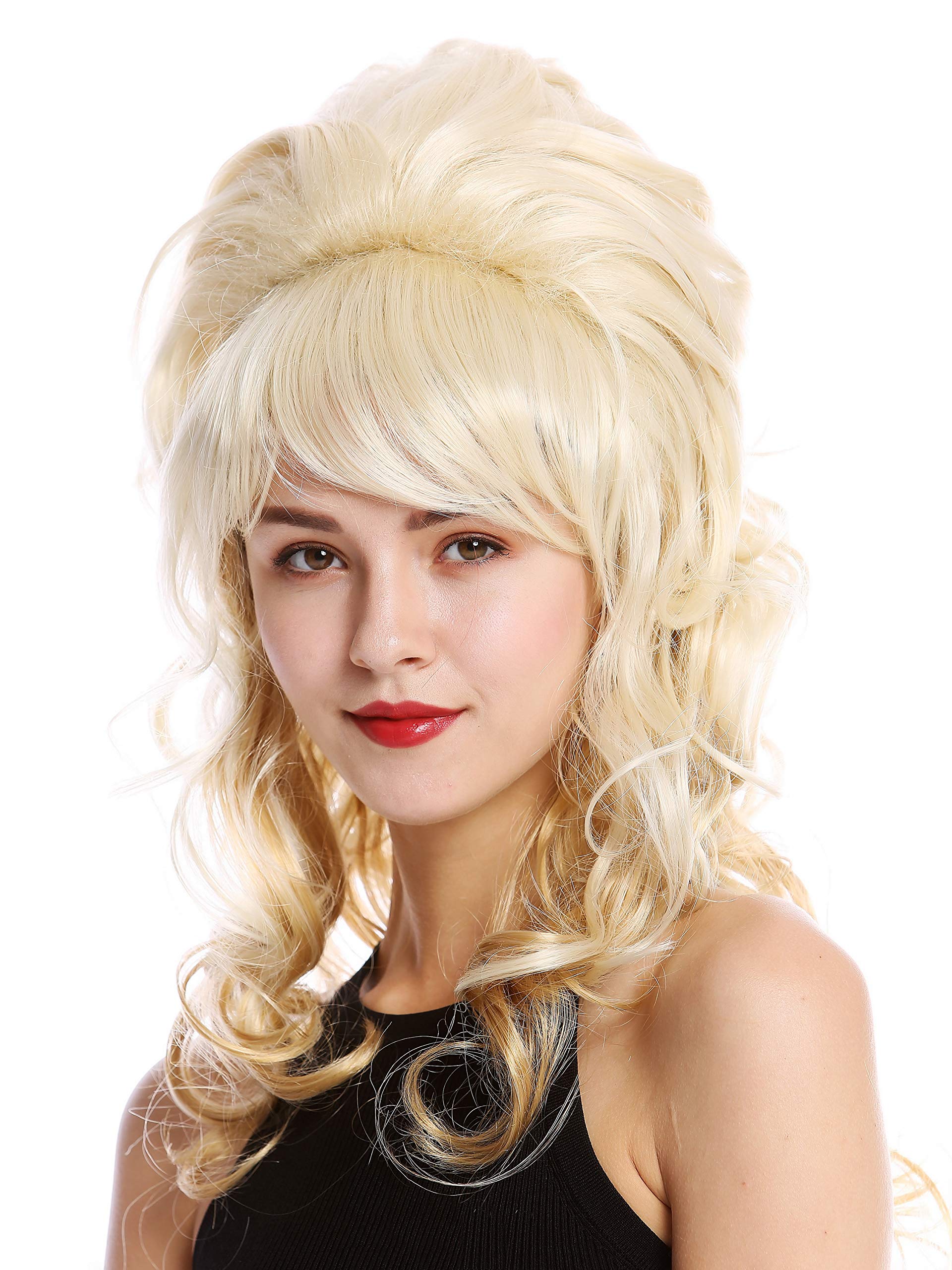 WIG ME UP - GFW2418-LG26+613 Quality Lady Wig Baroque 60s Beehive Retro Bun curly long bright blond mix Pop Singer