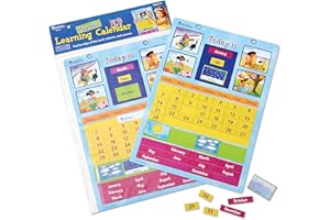 Learning Resources Magnetic Learning Calendar, 51 Magnetic Pieces & Calendar, Measures 12" x 16-1/2", Back to School Supplies,Teacher Supplies for Classroom