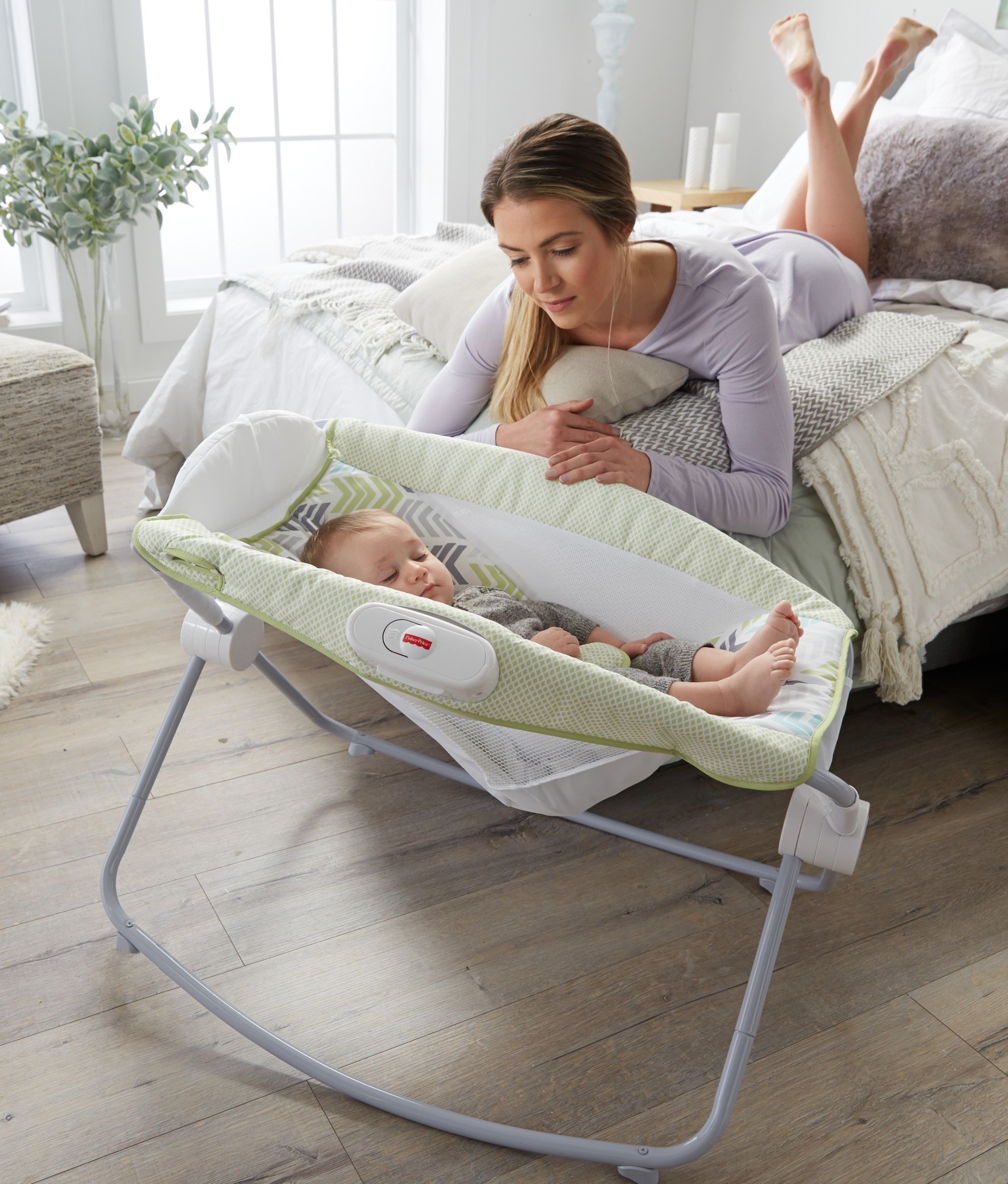 FisherPrice Rock 'n Play Sleeper, Green/Blue/Grey Pricepulse