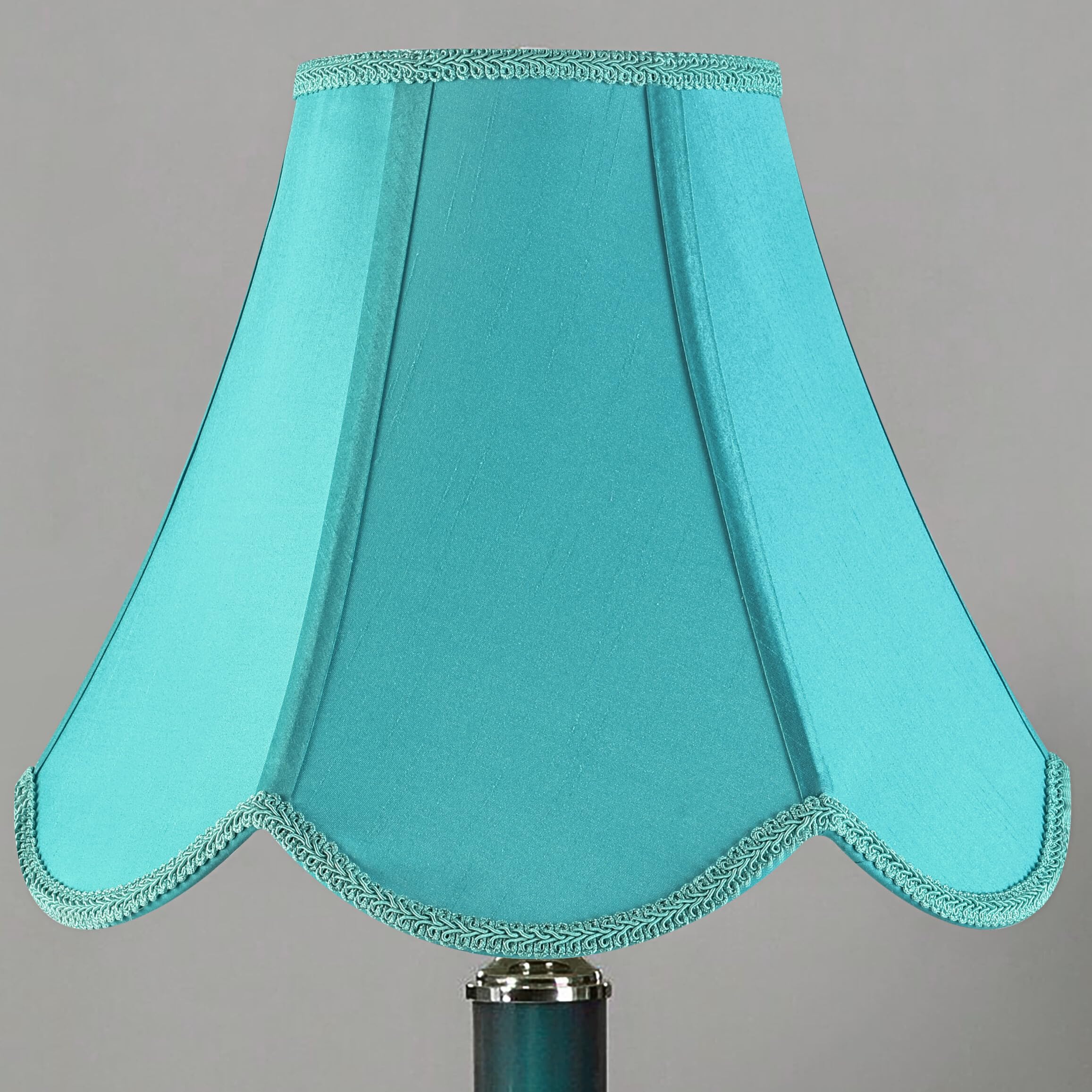 GO&SO Scalloped Lamp Shade Teal Lamp Shade -Bell