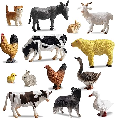 Amazon Toymany 14pcs動物フィギュアセット リアルな動物模型 養殖場 農場 Pvcプラスチック製 誕生日プレゼント ６歳以上 プラモデル 通販