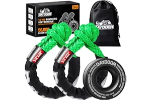 DAYDOOR 56,000 LBS Soft Shackle Recovery Kit, 1/2" x 22" (2-Pack) with 7075 Aluminum Snatch Ring, Winch Accessory for Jeep Wr