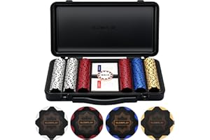 SLOWPLAY Nash 14g Clay Poker Chip Set for Texas Hold'em, 300 PCS [Blank Chips - Black Gold Edition] Features a Premium Case with Durable German Polycarbonate Shell