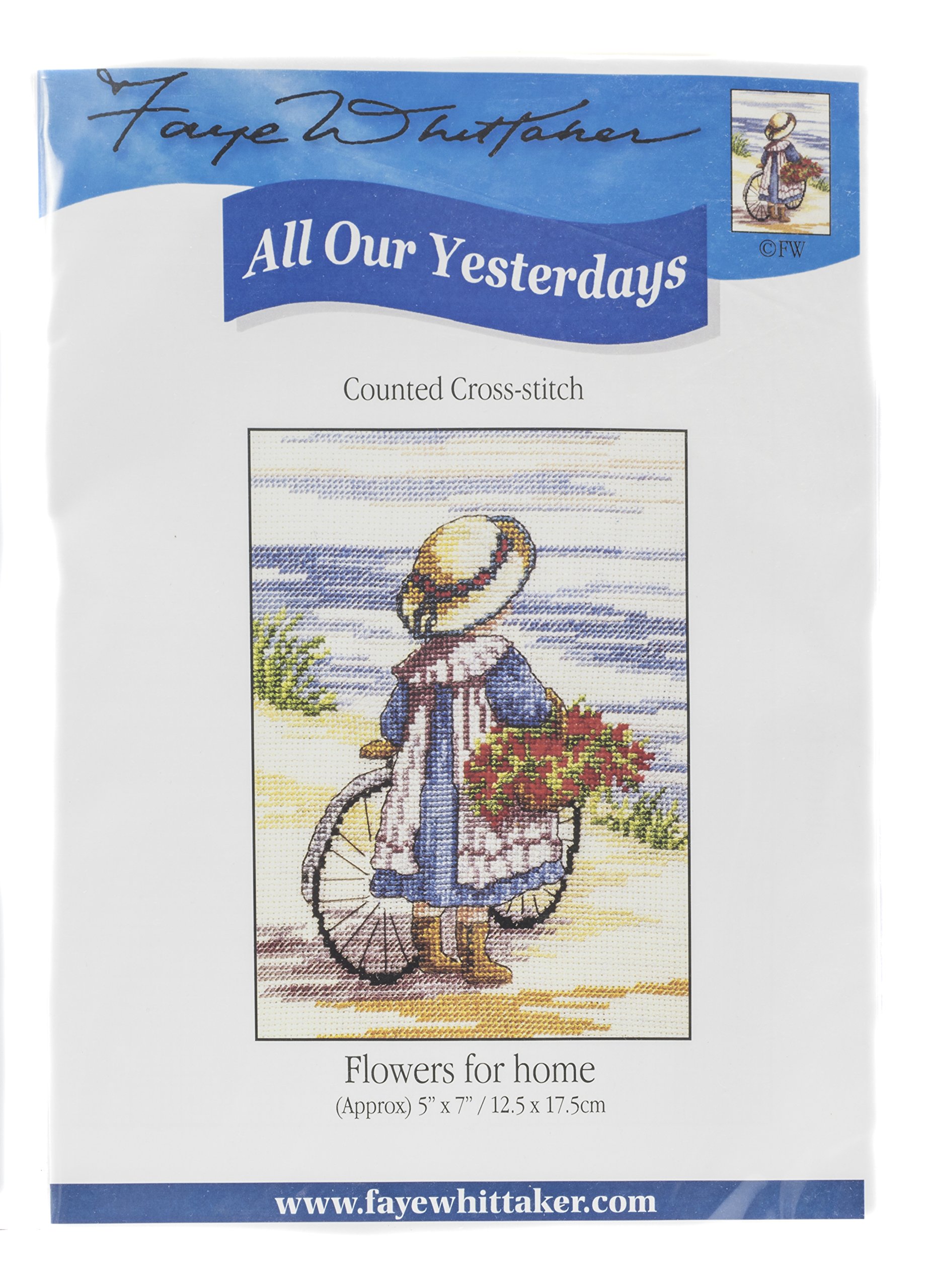 Faye Whittaker All Our Yesterdays Flowers for Home (Cross Stitch Kit), range, Mixed, 25 x 15 x 2 cm