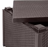 Keter Allibert Arica rattan effect Coffee Table with storage Brown view 6