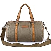 Gootium Duffle Bag - Canvas Travel Duffel Weekender Shoulder Bags Gym Tote, 28L, Army Green