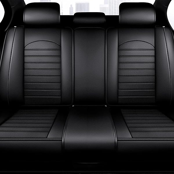 AOMSAZTO CUSTOM FIT SEAT COVERS FOR FORD FUSION 2013 2014 2015 2016 2017 2018 2019 2020 WATERPROOF LEATHER CAR SEAT COVERS, 5-SEATER FULL SET BLACK