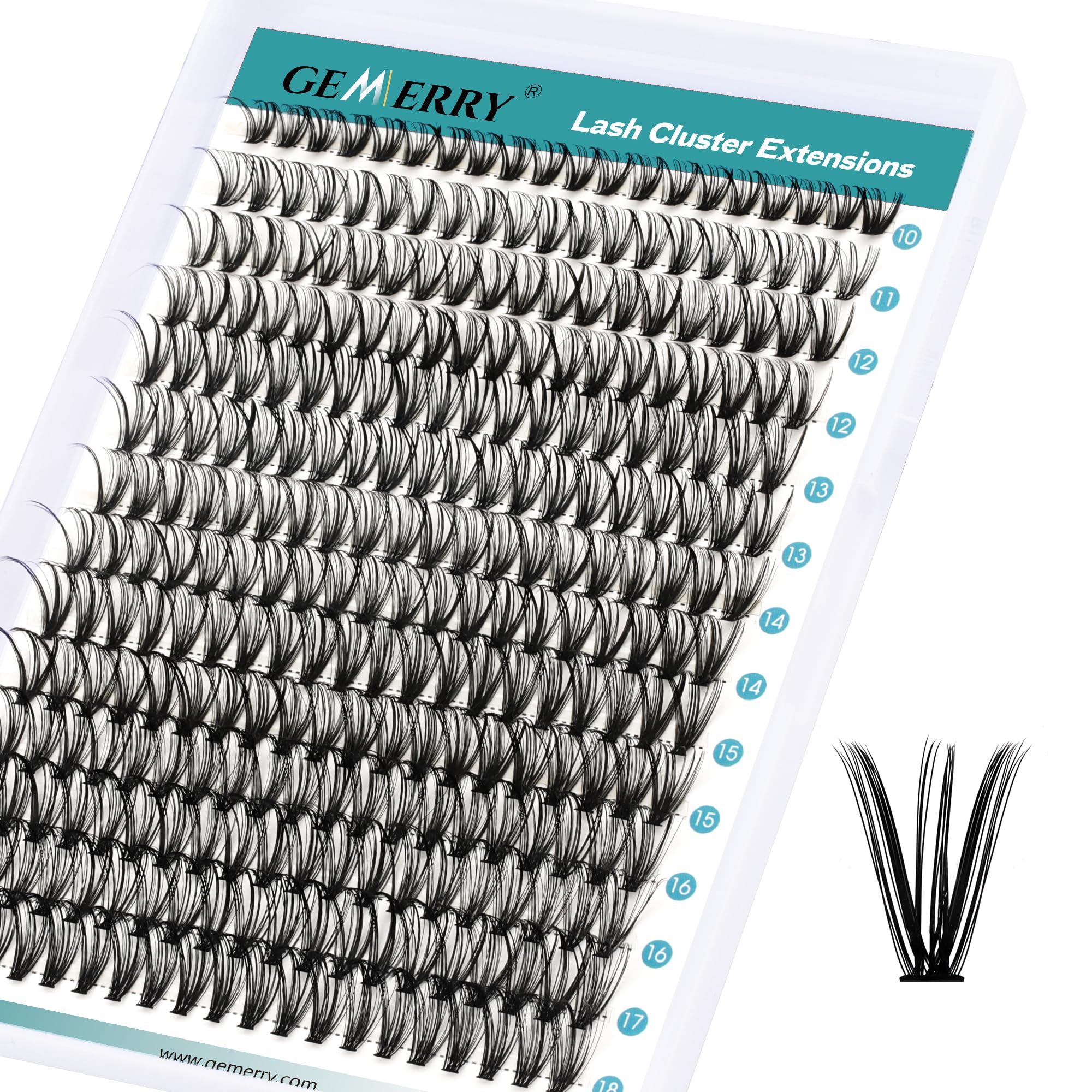 GEMERRY Individual Eyelashes 30D Curl Cluster Lashes Natural Eyelash Extension 280pcs Mixed Tray Reusable Handmade Home Application (30D-0.07D-10-18MIX) — image 1