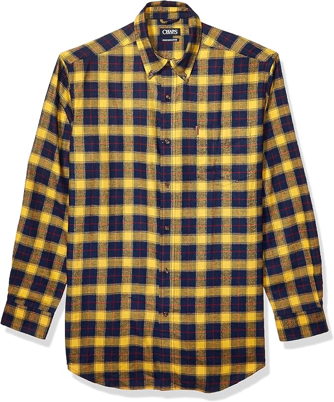 Chaps Men's Big and Tall Long Sleeve Performance Flannel Shirt at Amazon Menâs Clothing store