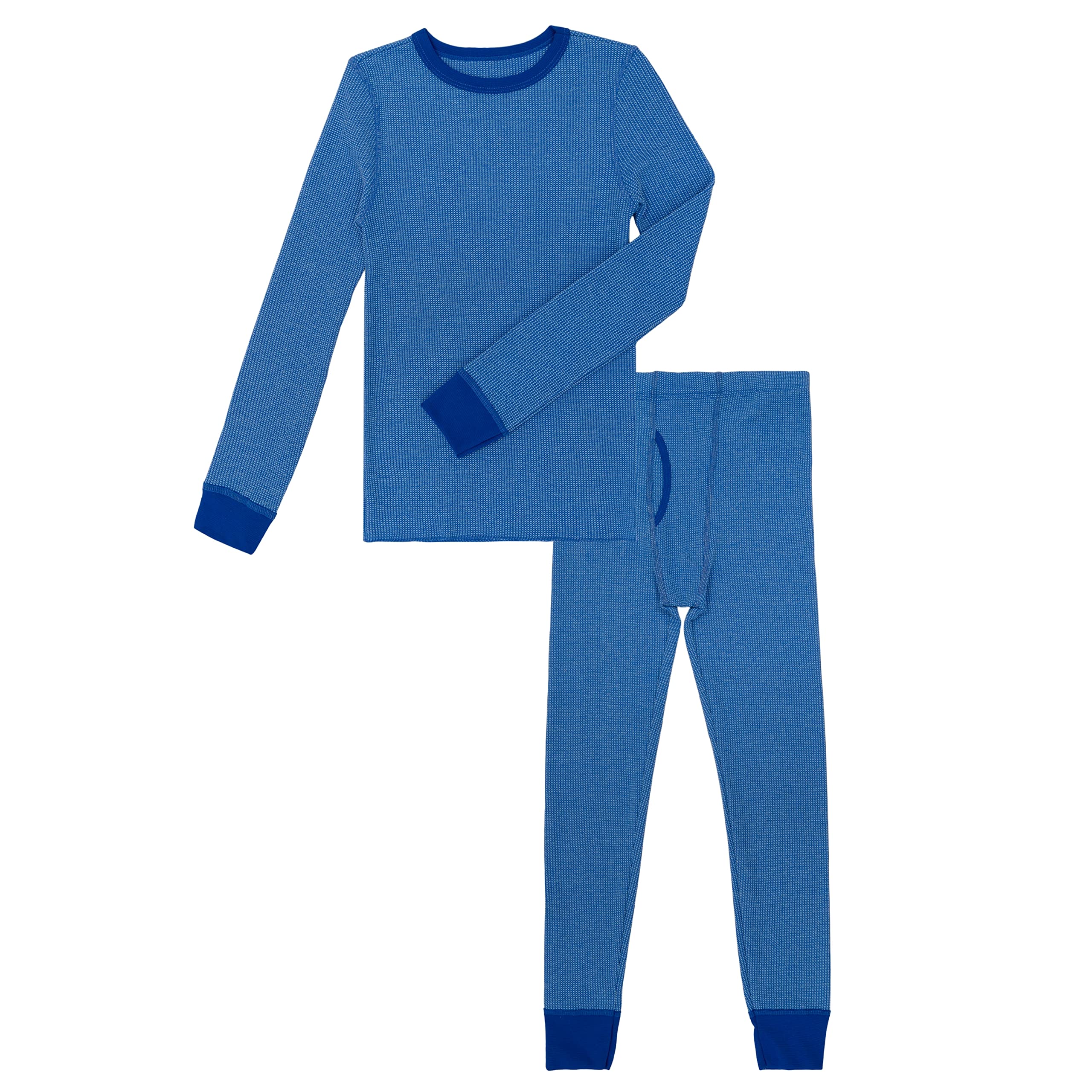 Photo 1 of Fruit of the Loom Boys Premium Thermal Waffle Underwear Set, Royal/Aqua Cross Dye, 4-5