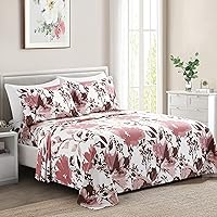JSD 6 Piece Black Floral Sheet Set Queen Size, Soft Paisley Printed ...