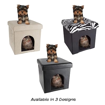 Buy Petmaker Pet House Ottoman Collection Collapsible Multipurpose Cat Or Small Dog Bed Cube And Footrest With Cushion Top And Interior Pillow Online In Georgia B07fhf3kw6