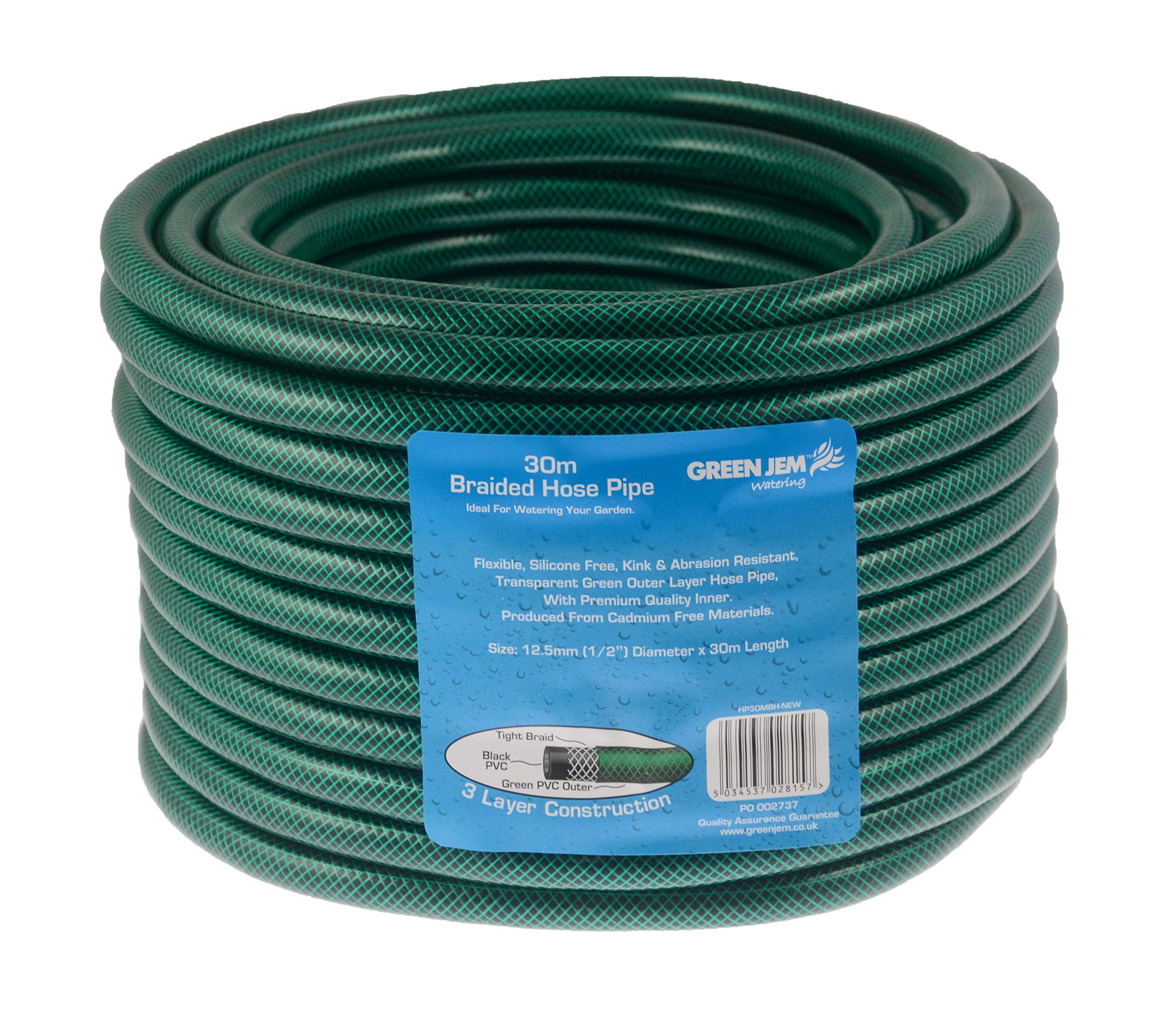 Green Jem 30m Braided Hose Pipe