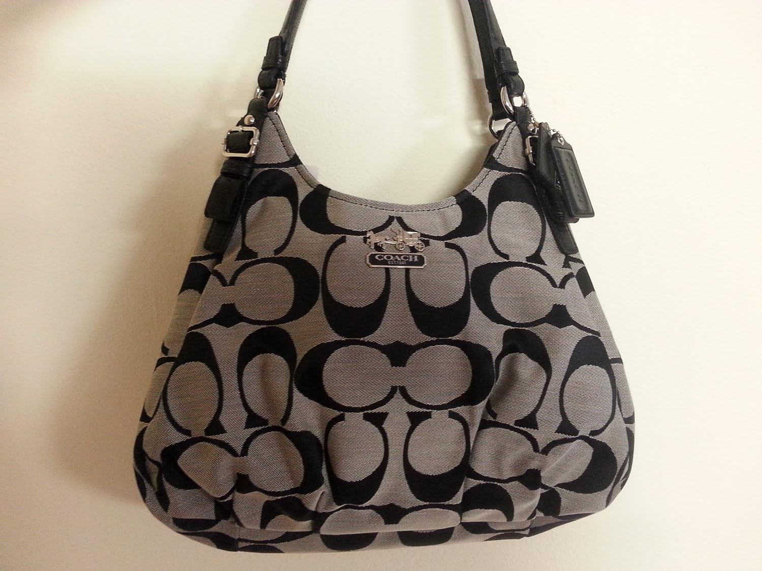 Coach Madison Signature C Maggie Bag Black/silver F18762 Handbags