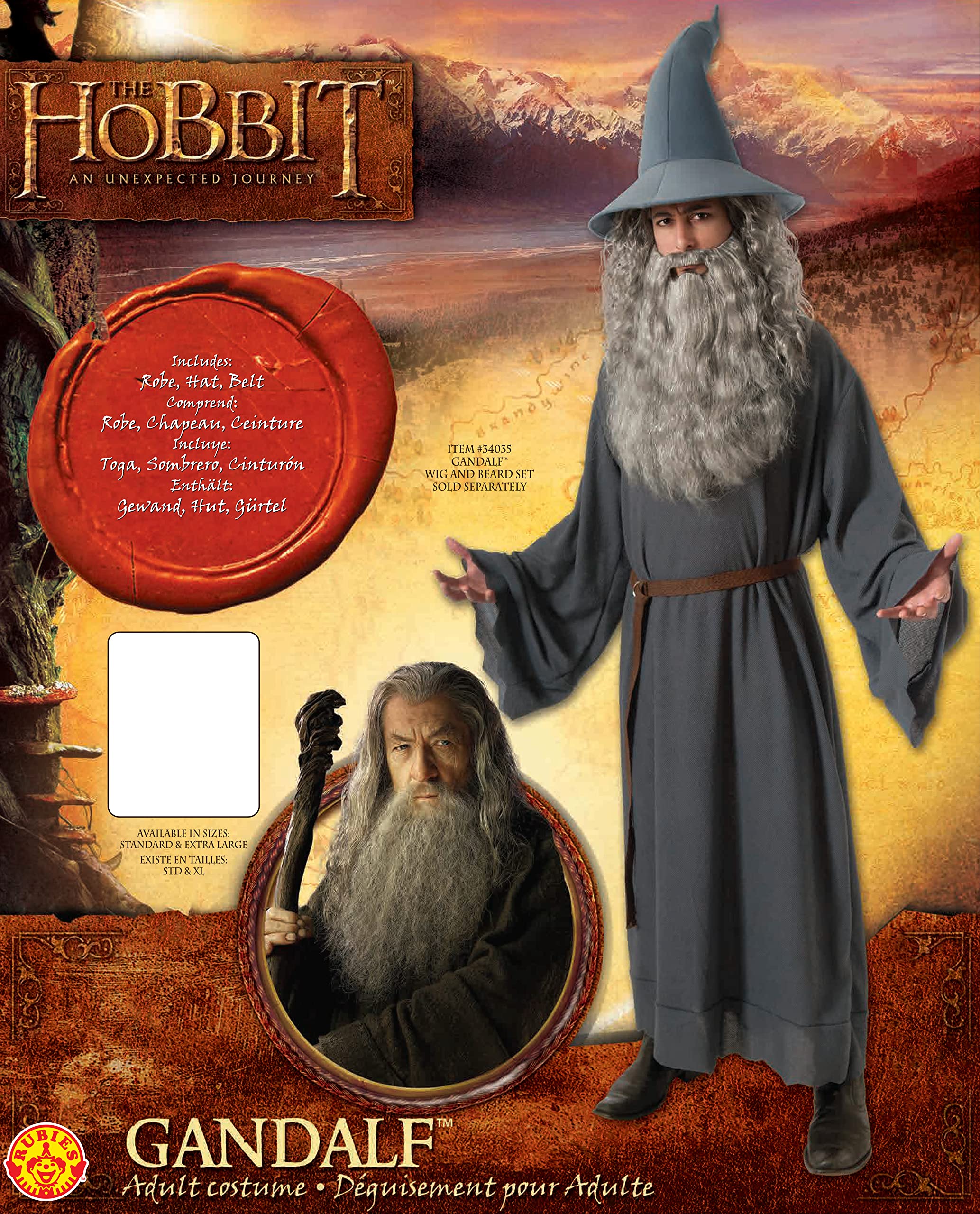 Rubies Lord Of The Rings: Gandalf Costume for Adults, Men's Standard