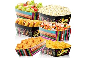 Mexican Popcorn Tray, 36pcs Mexican Food Paper Trays Mexican Paper Trays Fiesta for Mexican Fiesta Decorations, Mexican Nacho