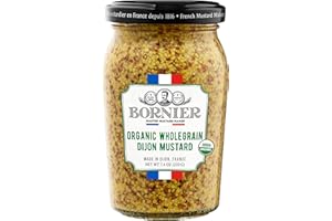 BESTCROF BORNIER Dijon Mustard, Organic Wholegrain, 7.4 Ounce