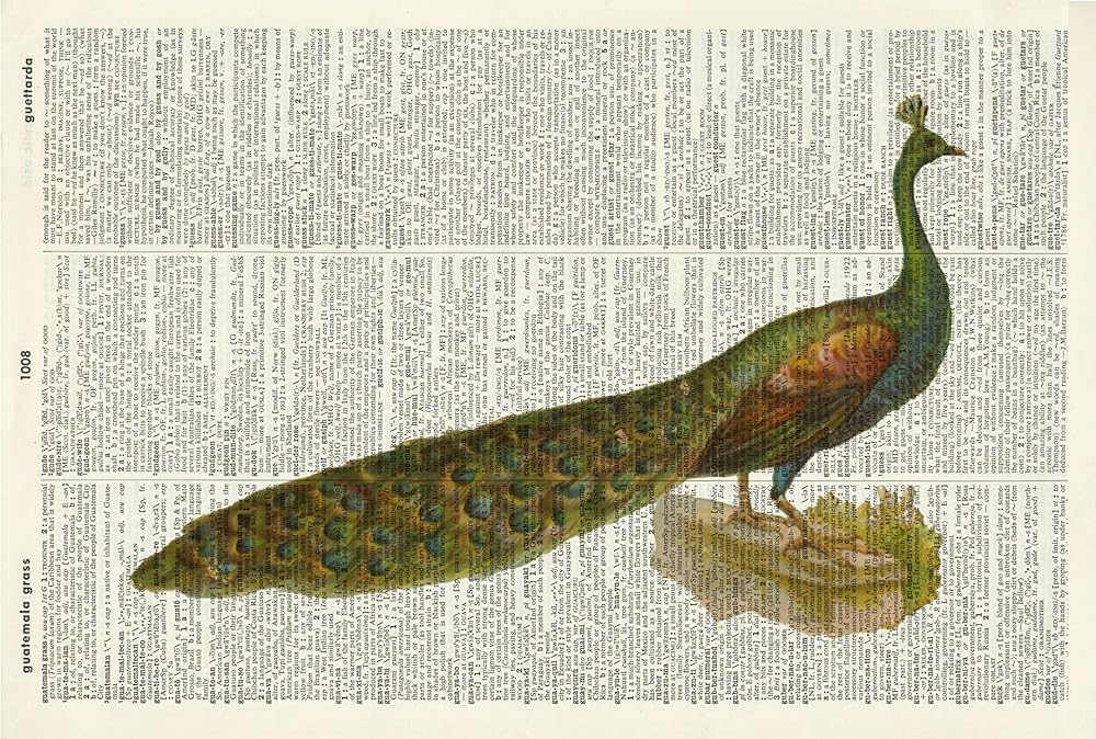 Vintage Peacock Art Print – Peacock Illustration – Bird Art Print ...