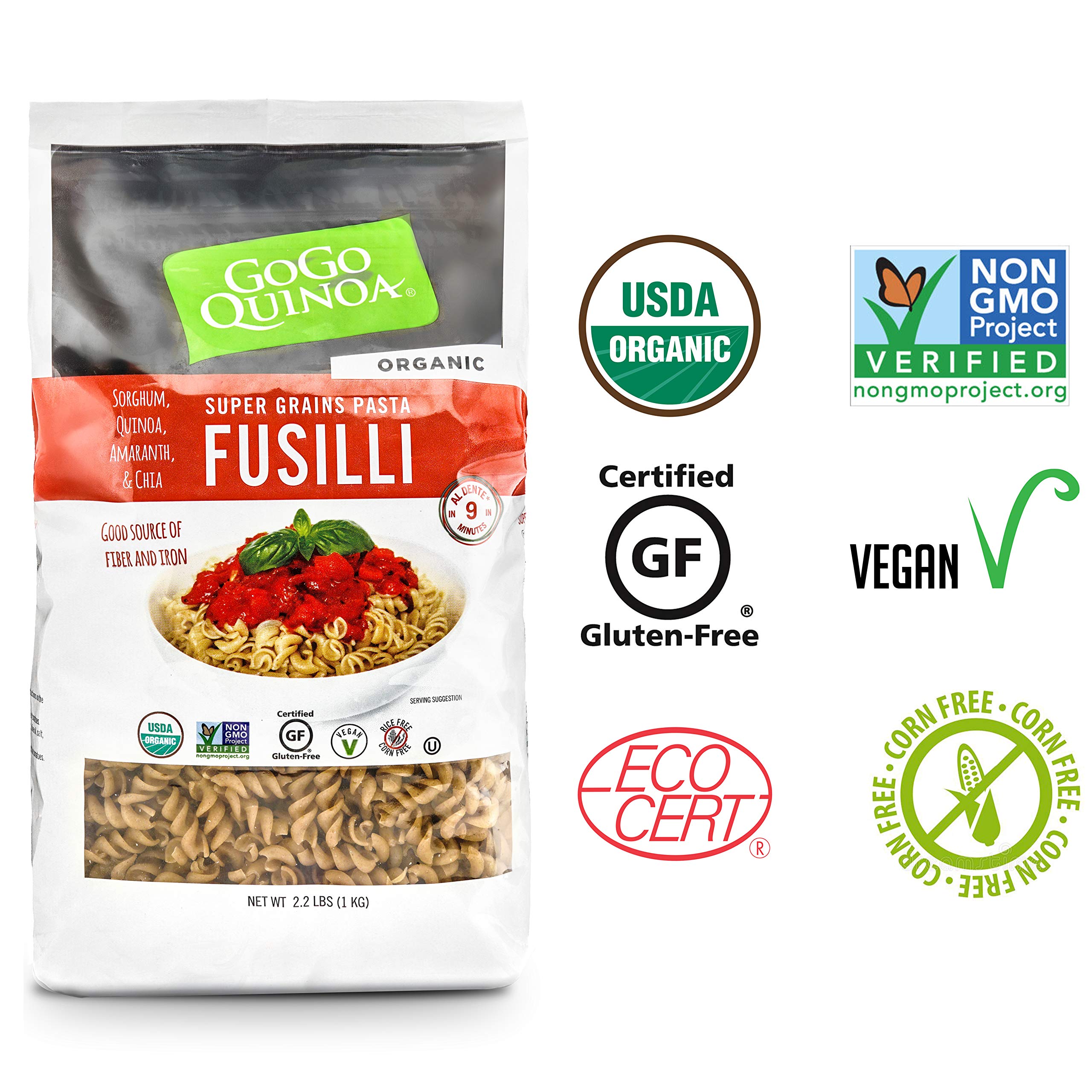 GoGo Quinoa Organic, Gluten Free Spaghetti. Vegan, Non GMO