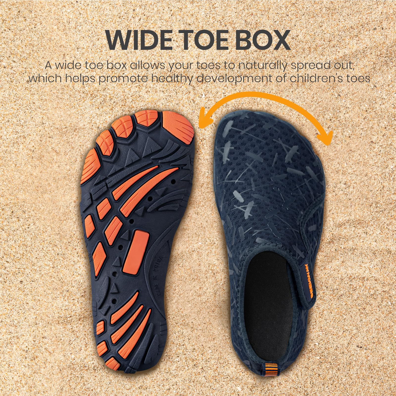 SEEKWAY Barefoot Water Shoes for Kids - Wide Toe Box and Quick-Dry Sand Shoes Toddler for Hiking Swim Beach Pool Kayak Sport Accessories, Camping Essentials Non-Slip for Boys Girls Sizes