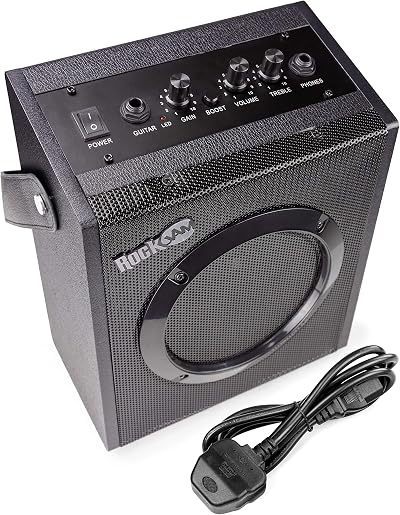 RockJam RJ10WAR2 10 Watt Guitar Amplifier with Headphone Output Three-Band EQ