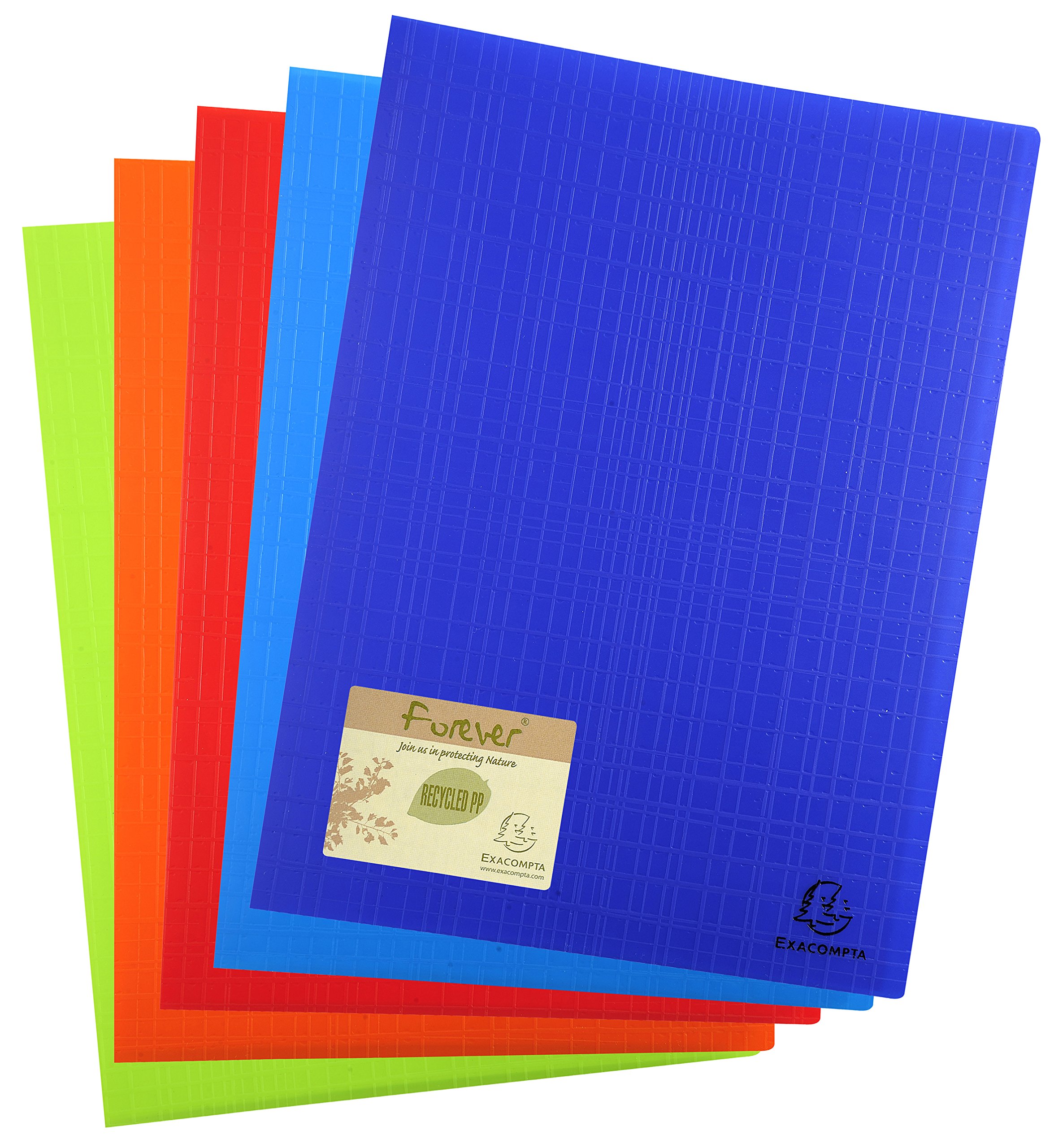 Exacompta - Ref 883570E - Forever Collection - Recycled Rigid PP Display Book - 240 x 320mm in Size, Suitable for A4 Documents, 30 Pockets, 60 Viewing Pages - Random Colour