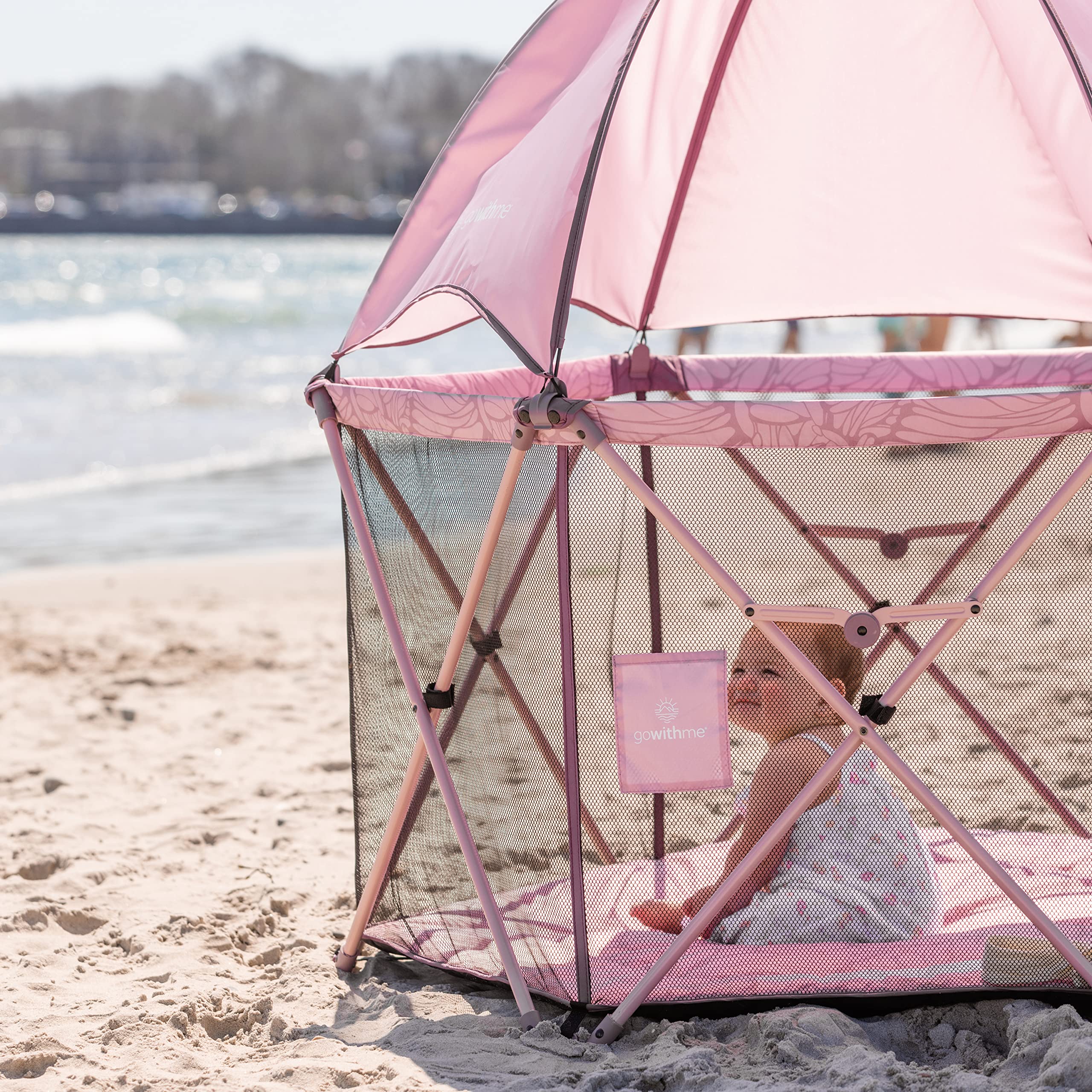 Baby Delight Go with Me Eclipse Deluxe Portable Playard | Playpen | Sun Canopy | Indoor and Outdoor | Ultra Padded Nylon Floor | Canyon Rose
