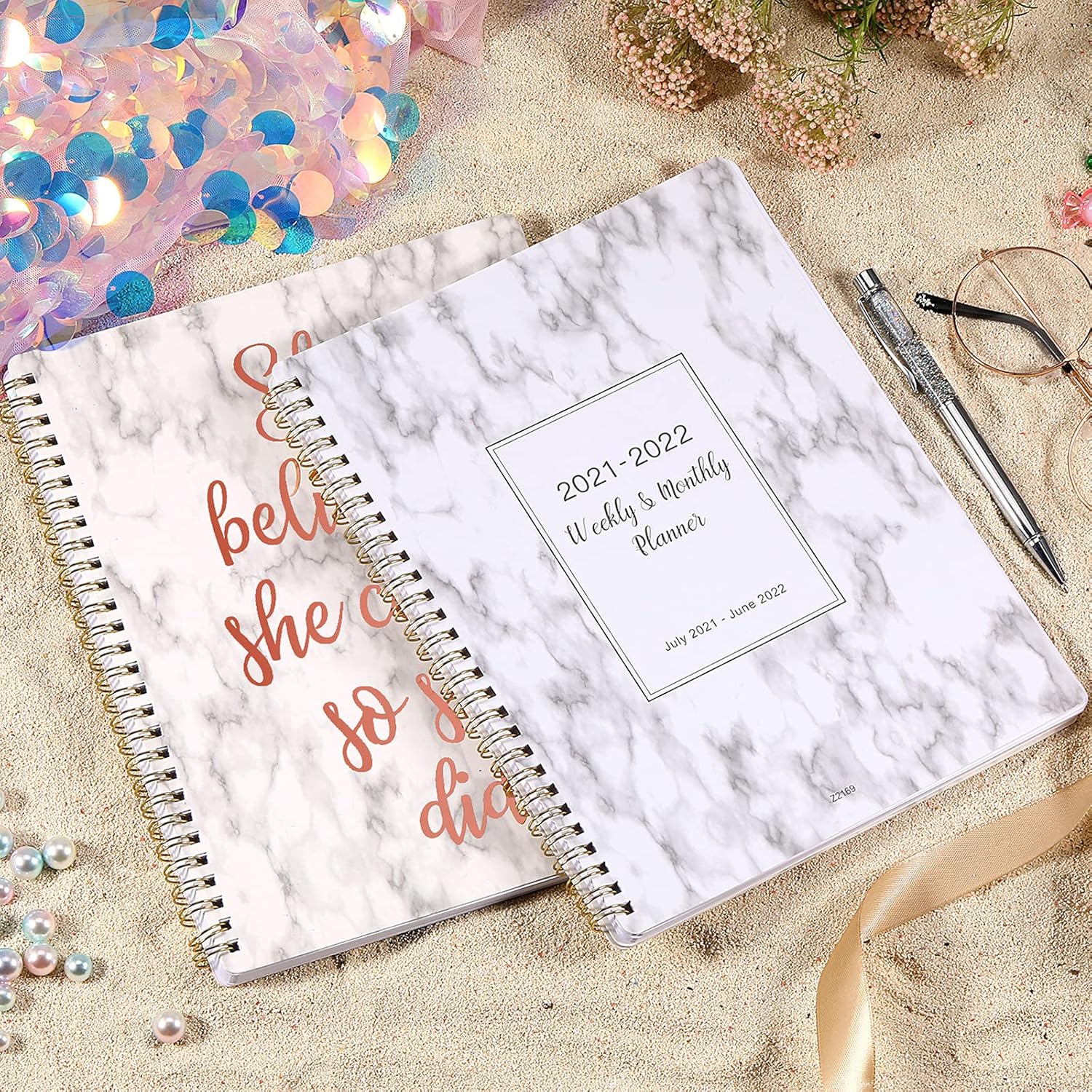2021-2022 Academic Planner - 2021-2022 Weekly Monthly Planner with to Do List, 8" x 10", July 2021 - June 2022, Floral Cover with Twin-Wire Binding : Office Products