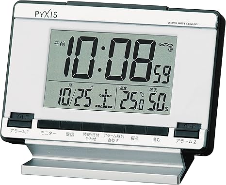 Amazon Co Jp Seiko Clock セイコークロック Pyxisアラーム2チャンネル電波デジタル目覚まし時計 Nr529s ホーム キッチン