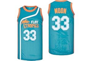 Yseohb Men's #33 Moon Flint Tropics Movie Basketball Jersey Stitched