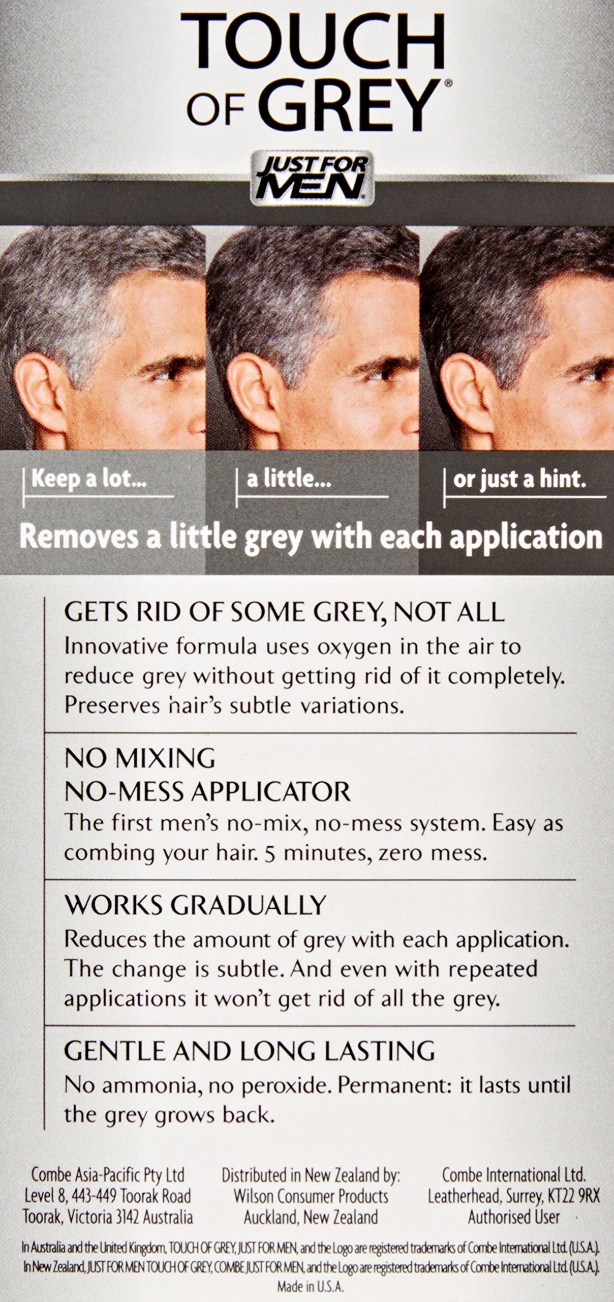 Just For Men Touch Of Grey Hair Colour Black Grey T55 40g