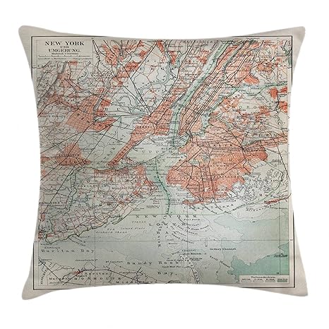 Amazon Com Lunarable Nyc Throw Pillow Cushion Cover New York Old
