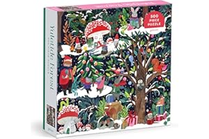 Galison Yuletide Forest – 500 Piece Jigsaw Puzzle Featuring Beautiful Artwork of A Wintery Holiday Wonderland in The Forest