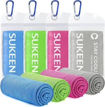 Sukeen Cooling Towel 4 Pack 40x12 Neck Sweat Cooling Sports