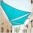 ColourTree 16' x 16' x 16' Turquoise Triangle CTAPT16 Sun Shade Sail Canopy Mesh Fabric UV Block - Commercial Heavy Duty - 190 GSM - 3 Years Warranty (We Make Custom Size)
