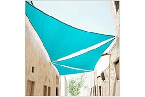 ColourTree 20' x 20' x 20' Turquoise Triangle TAPT20 Sun Shade Sail Canopy Mesh Fabric UV Block UPF50 - Commercial Heavy Duty - 190 GSM - 3 Years Warranty (We Make Custom Size)