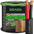 GearIT 14/2 Speaker Wire (250 Feet) 14AWG Gauge - Outdoor Direct Burial in Ground/in Wall / CL3 CL2 Rated / 2 Conductors - OFC Oxygen-Free Copper, Black 250ft